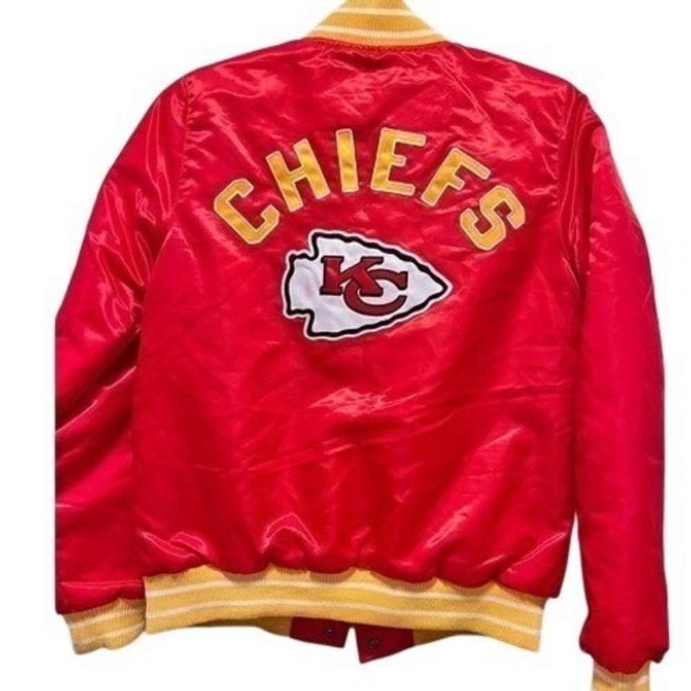 NFL Kansas City Chiefs Red Satin Bomber Jacket Womens XS NFL G-III - Picture 2 of 10